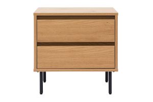 Table de chevet avec rangements 2 tiroirs finition bois clair chêne ARAGON