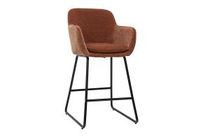 Tabourets de bar en tissu effet velours terre brûlée H65 cm (lot de 2) AMIKA