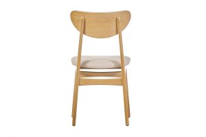 Chaises scandinaves en tissu effet laine bouclée beige et bois clair chêne massif (lot de 2) MAYA