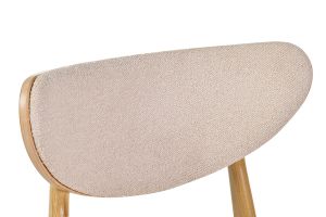 Chaises scandinaves en tissu effet laine bouclée beige et bois clair chêne massif (lot de 2) MAYA