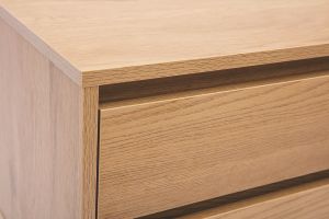 Table de chevet avec rangements 2 tiroirs finition bois clair chêne ARAGON