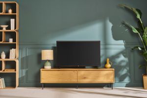 Mobile TV finitura legno chiaro rovere 2 cassetti L160 cm ARAGON