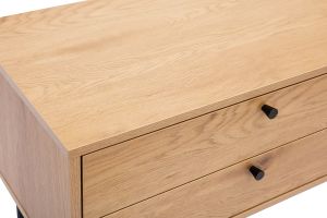 Meuble TV finition en bois clair chêne et métal noir L160 cm PERNELLE