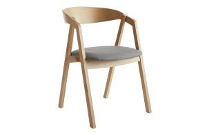Chaises scandinaves empilables en bois clair chêne et tissu gris (lot de 2) LOVA