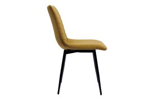 Chaises design en tissu velours bronze et métal noir (lot de 2) PUMPKIN