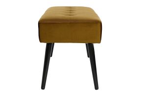 Banc design capitonné en tissu velours bronze et métal noir L96 cm GUESTA