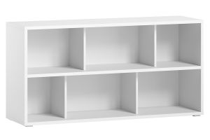 Bibliothèque basse finition bois blanc L140 cm EPURE