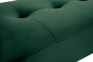 Banc design capitonné en tissu velours vert foncé et métal noir L96 cm GUESTA