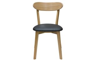 Chaises vintage en bois clair chêne et noir (lot de 2) DOVE