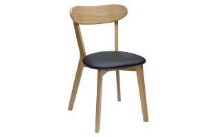 Chaises vintage en bois clair chêne et noir (lot de 2) DOVE