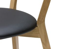 Chaises vintage en bois clair chêne et noir (lot de 2) DOVE