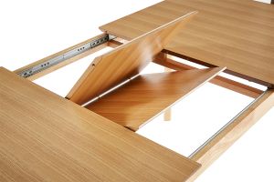 Table extensible rallonges intégrées rectangulaire en bois clair frêne L160-210 cm BONAVISTA