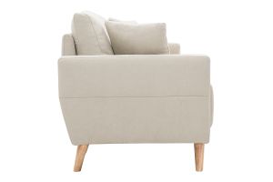 Canapé 3 places en tissu beige et bois clair MUNIK