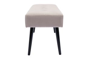 Banc design capitonné en tissu velours taupe et métal noir L96 cm GUESTA