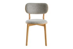 Chaises scandinaves en tissu gris clair et bois clair massif (lot de 2) FAUVETTE