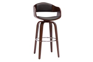 Tabourets de bar vintage pivotants 360° noyer H67.5 cm (lot de 2) GAO