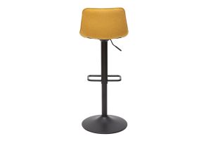Tabourets de bar réglables pivotants 360° en tissu effet velours texturé jaune moutarde et métal (lot de 2) BOOST
