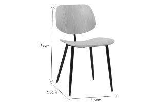 Chaises design noire en bois noir et métal (lot de 2) TOBIAS