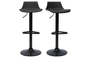 Sgabelli da bar design regolabili nero 360° (set di 2) KRONOS