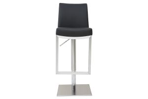 Tabourets de bar relevables noir et acier chromé (lot de 2) KYLE