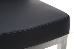 Tabourets de bar relevables noir et acier chromé (lot de 2) KYLE