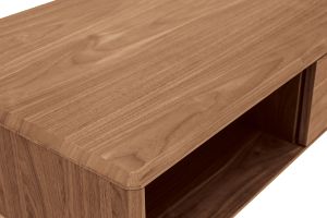 Table basse rectangulaire avec rangements 2 tiroirs bois foncé noyer L100 cm SUVA