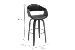 Tabourets de bar vintage pivotants 360° noyer H67.5 cm (lot de 2) GAO