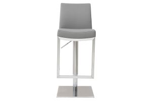 Tabourets de bar relevables gris et acier chromé (lot de 2) KYLE