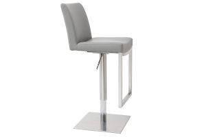 Tabourets de bar relevables gris et acier chromé (lot de 2) KYLE
