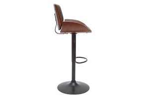 Tabouret de bar relevable noir et bois foncé VESPER