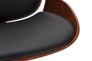Tabouret de bar relevable noir et bois foncé VESPER