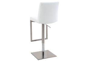Tabourets de bar relevables blanc et acier chromé (lot de 2) KYLE