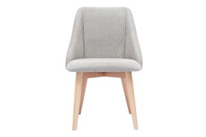 Chaises scandinaves en tissu effet velours texturé gris clair et bois clair (lot de 2) HIGGINS