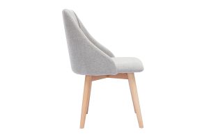 Chaises scandinaves en tissu effet velours texturé gris clair et bois clair (lot de 2) HIGGINS