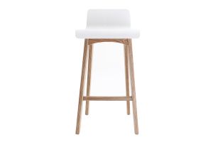 Tabourets de bar scandinaves bois clair et blanc H65 cm (lot de 2) BALTIK