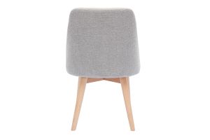 Chaises scandinaves en tissu effet velours texturé gris clair et bois clair (lot de 2) HIGGINS