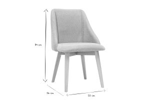 Chaises scandinaves en tissu effet velours texturé gris clair et bois clair (lot de 2) HIGGINS