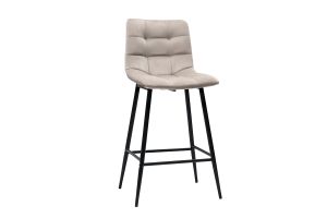 Tabourets de bar design en velours taupe H65 cm (lot de 2) MAXWELL