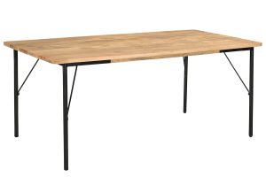 Table à manger rectangulaire en bois manguier massif et métal noir L180 cm JUDE