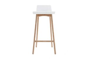 Tabourets de bar scandinaves blancs et bois clair H75 cm (lot de 2) BALTIK