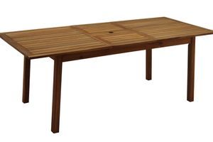 Table de jardin extensible rallonges intégrées en bois massif L160-210 cm MAYEL