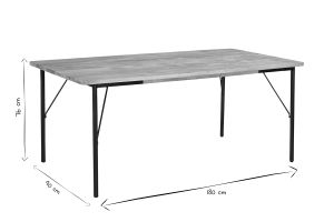 Table à manger rectangulaire en bois manguier massif et métal noir L180 cm JUDE