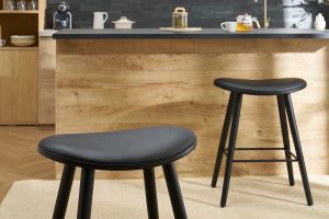 Tabourets de bar design noirs H65 cm (lot de 2) MEADOW