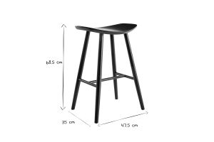 Tabourets de bar noirs H65 cm (lot de 2) DEMORY