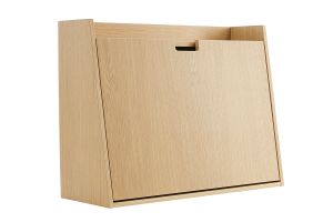 Bureau mural avec rangements scandinave bois clair chêne L78 cm GABIN