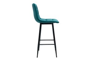 Tabourets de bar design en velours bleu pétrole H65 cm (lot de 2) MAXWELL