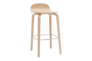 Tabourets de bar scandinaves bois chêne H68 cm (lot de 2) OBRA