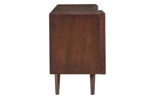 Buffet en manguier massif teinté bois foncé 2 portes coulissantes L140 cm ALBA