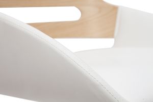Sgabello da bar regolabile design bianco e rovere PERNIK