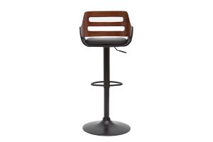 Tabouret de bar relevable design noir et noyer PERNIK